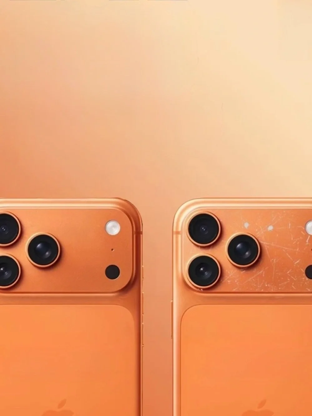 Apple Orange iPhone with Clear Camera Lens Protector
